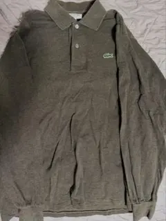 LACOSTE 長袖ポロシャツ カーキ FR3 US S