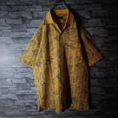 B*7様 総柄半袖オーバーサイズポリシャツ ストライプ ポップデザイン 海 異素