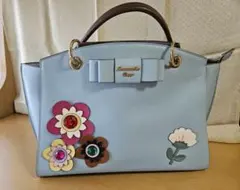 Samantha Thavasa　水色 花装飾 ハンドバッグ