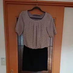 QUEENS COURT  クイーンズコート ワンピース ドッキング レオパード