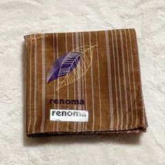 renoma ハンカチ リーフ柄 ブラウン