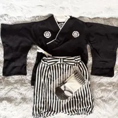 ベビー 袴ロンパース 男の子 紋付袴 お食い初め お宮参り 記念撮影 90㎝