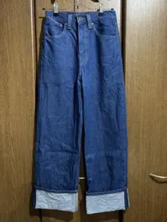リーバイスRED デニムパンツ ジーンズ ワイドパンツ インディゴ ロールアップ