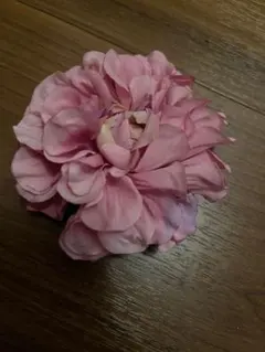 ピンク花デザイン ヘアクリップ 約10cm