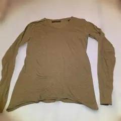 ビームス　長袖　カットソー べージュ S 中古　vネックのサムネイル