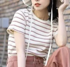 【FREAK'S STORE】ボーダー ワッフルTシャツ フリーサイズのサムネイル