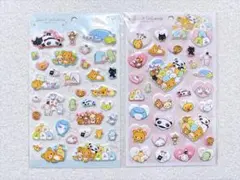 【サンエックスキャラクター ふにふにシール2点】リラックマ 平成キャラ すみっコ