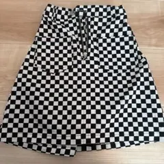 キッズ チェッカーフラッグ柄 スカート