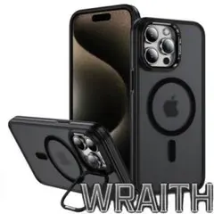 iPhone16ケース ブラック マグネット式 スタンド機能 落下防止 耐衝撃