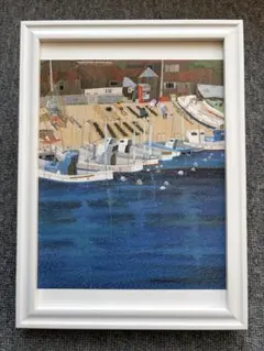 922＊水彩画原画 横浜港 山下橋 船溜まり - メルカリ