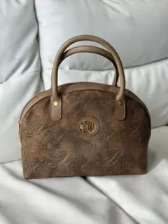 NINA RICCI ハンドバック　モノグラム　ヴィンテージ　総柄　ブラウン