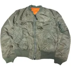 80s-90s ALPHA 民生品 USA製 MA-1 IDEALジップ L