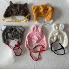 セリア　ヲタコレ　ぬい服　被り物　動物　5点まとめ売りのサムネイル