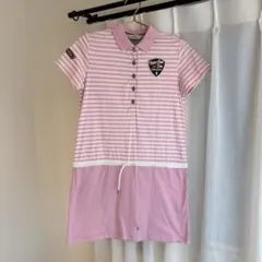 【美品】Munsingwear ゴルフワンピース ピンク ボーダー Mのサムネイル