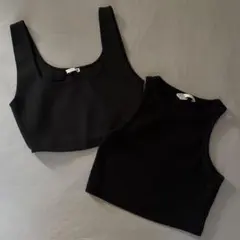 zara h&m クロップド　タンクトップ