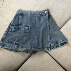 新品 GU ラップミニスコート デニム 140