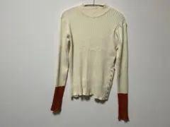 DISCOAT アイボリーリブセーター