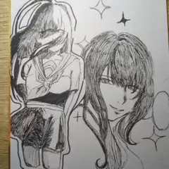 色紙イラストモノクロ