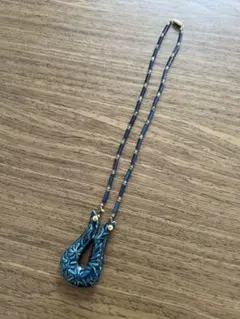 アンティークネックレス オリエンタル ブルー ハワイアンジュエリー