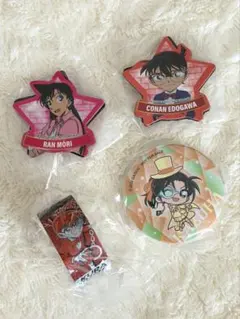 コナン・蘭マグネットシート&遠山和葉缶バッジ &マスキングテープ4点セット