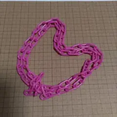 プラスチック製 チェーンパーツ ピンク 1連10個セット約19mm×31mm 