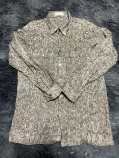 トルネードマート レオパード柄 シワ加工 柄シャツ ドレスシャツ お兄
