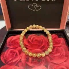 天然石ブレスレット　ゴールドルチルクォーツ タイチンルチルクォーツ