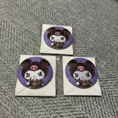 サンリオ　クロミ　刺繍　缶バッジ　うるうるハート