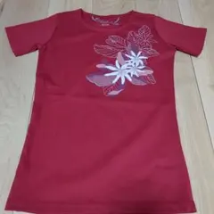 フラKahiKo 赤 花柄プリント Tシャツ Mのサムネイル