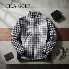 【FILA GOLF】 ギンガムチェック柄 中綿ジャケット ブルゾン LL