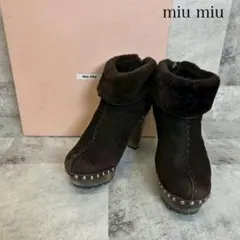 miu miu ムートン ショートブーツ　イタリア製　37 RG466のサムネイル