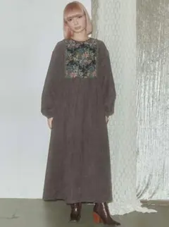 - merry jenny - 花柄刺繍 ワンピース