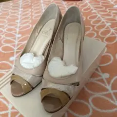 Riz raffinee ベージュ　ピンクベージュ　ヒール　23cm