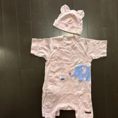Combimini ロンパース 帽子 セット ピンク