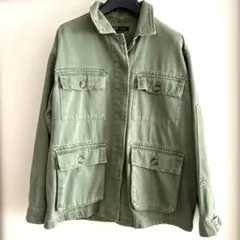 ZARA trf ミリタリージャケット S/M グリーン