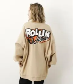 ロデオクラウンズ GYDA ボリュームスリーブワンピース スウェット大きいサイズ