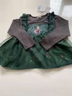 新品未使用アナと雪の女王 アナ 長袖チュニック110cm ブラウン、緑のサムネイル