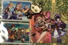 原神グッズ　カード、シール、ラバスト