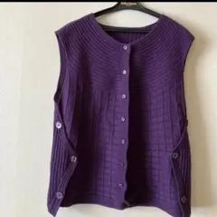 ウール混　ニットジレ　ベスト　M