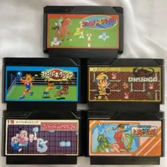 namcotファミコンカセット5本セット［ファミリージョッキー他］
