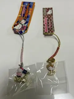 【新品未使用】ご当地限定 名古屋シャチホコハローキティ ストラップ 2点セット