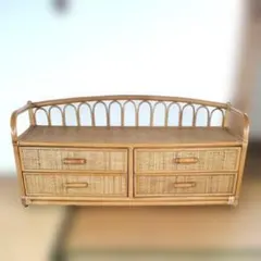 ラタン家具 ジャパンモダン ヴィンテージチェスト 昭和レトロ ミッド