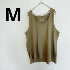 1点物✨海外古着❣オリーブグリーン カーキ タンクトップ ノースリーブ M