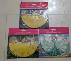ディズニープリンセス　ドレスメモ　　　3点　白雪姫　アリエル　ベル