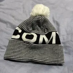 【00s】VOLCOM ストライプ ニット帽 ポンポン付き ビーニー　横ノリ