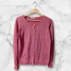 レディース カーディガン Y2K ラメ 金ボタン ピンク L きれいめ 韓国系