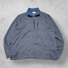 90s WOOLRICH ハーフジップ フリース グレー ワンポイント Y2K