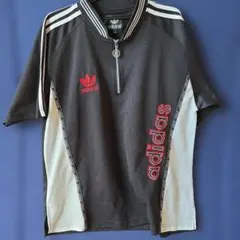 adidas ハーフジップ メッシュシャツ ブラック Lサイズのサムネイル
