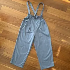 GUくすみブルーの冬用サロペット140