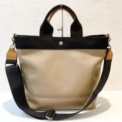 【美品】TOPKAPI リプル　縦型 ショルダー付　トートバッグ カーキブラウン